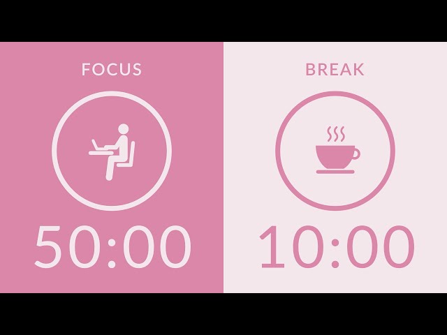 50/10 Pomodoro Timer with Pink Noise 🎧 3-Hour Study with Me for Deep Focus & ADHD ✨