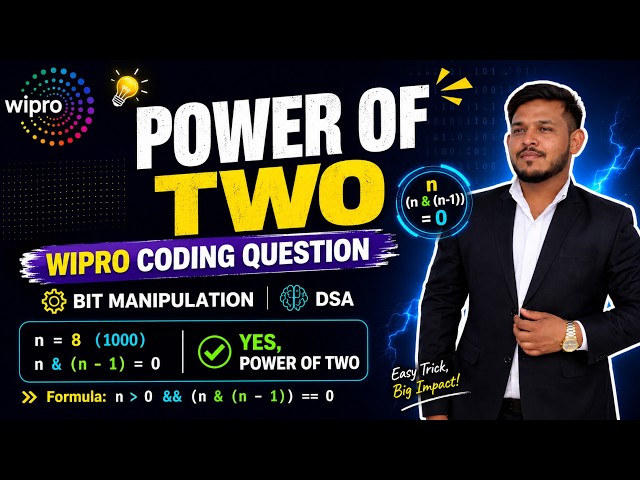 Power of Two | Wipro Coding Question | Bit Manipulation | DSA