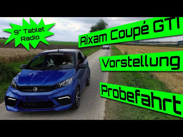 Aixam Coupé GTI sapphire blue with 9" radio test drive and presentation