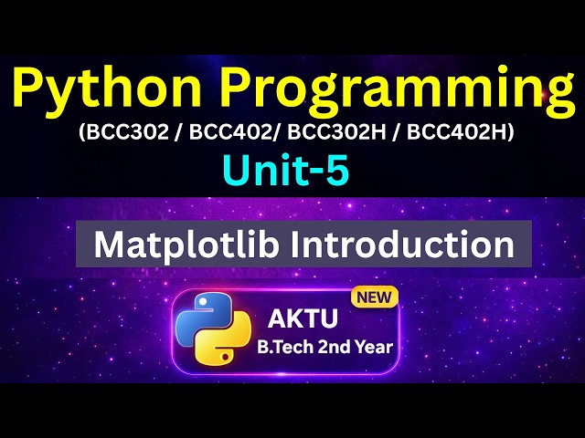 U5L30 Matplotlib Introduction & Installation in Python | AKTU | Unit-5 | BCC302 | BCC402 | Eduglue