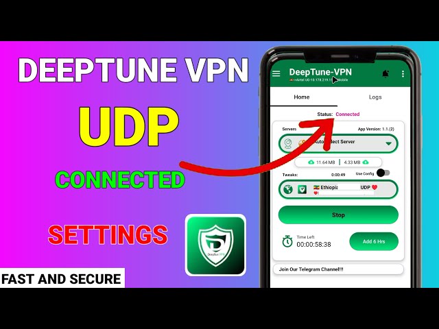 How to setup DeepTune VPN with udp settings settings for fast and secure browsing 