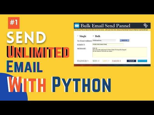 How to send Multiple Emails in Python | GUI Tkinter #Part1 #Webcode