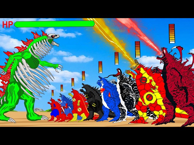 Upgraded Size & Power Comparison | Titan Godzilla  vs Earth Godzilla Team - Funny Cartoonv