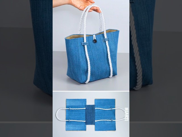 How to Sew Tote Bag from Old Jeans | Easy DIY Denim Upcycling Miarti Sewing Tips 🪡🧵✂️