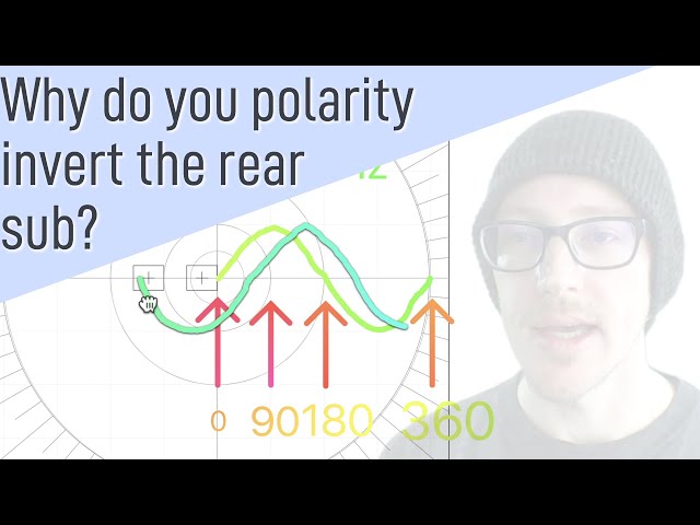 Why do you polarity invert the rear sub in a cardioid array?