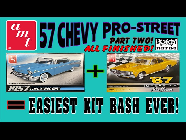57 CHEVY PRO STREET MODEL CAR KITBASH FINISHED