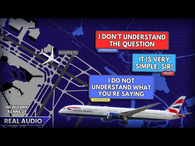 British Airways pilots get surprised at New York JFK Airport. Real ATC