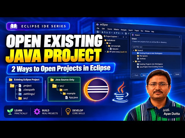 How to Open an Existing Java Project in Eclipse | Import Project Step by Step