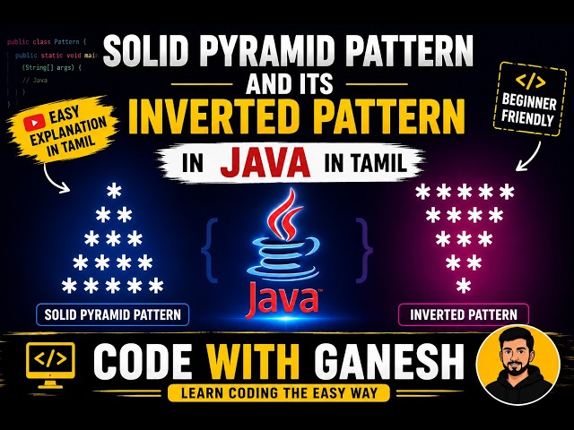 Solid Pyramid Star Pattern Program in Java Tamil | FAQ IT Companies Interview Questions Series 2026