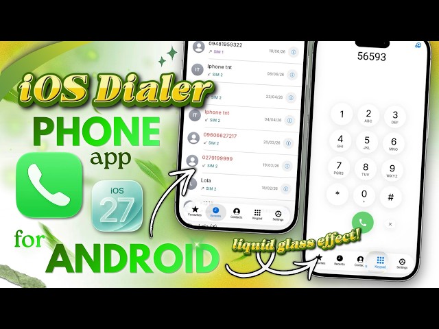 iPhone Dialer (iOS Phone) on any Android with Liquid Glass Effect