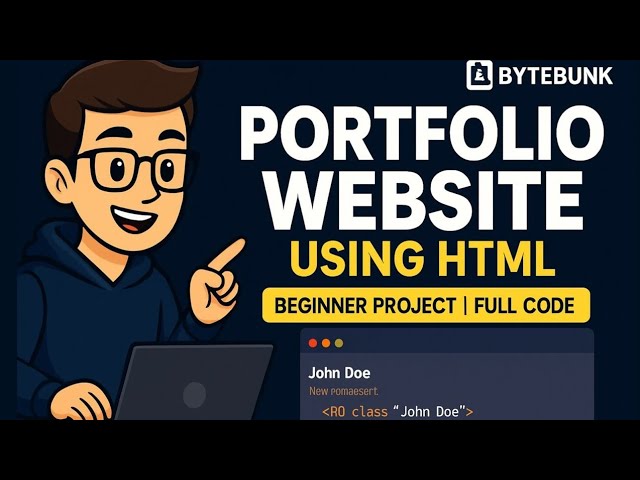 Build a Personal Portfolio Website Using HTML Only | Beginner-Friendly Project + Full Source Code