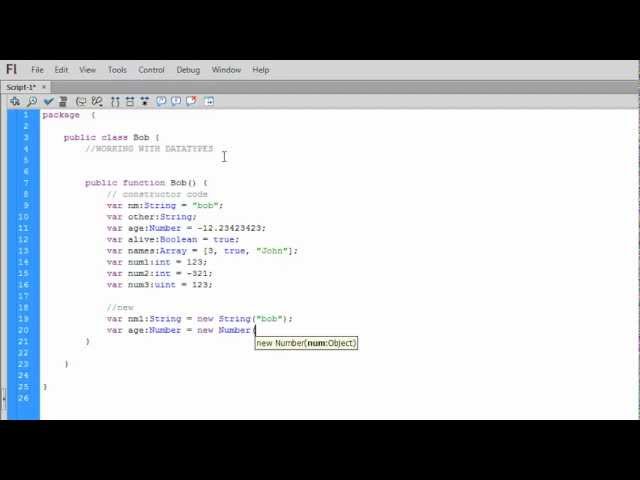 MAD9021 - ActionScript 3 Datatypes