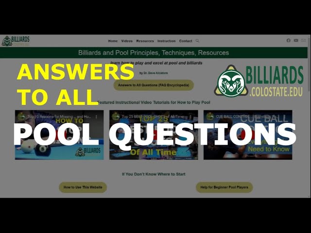 Where and How to Find ANSWERS to All POOL QUESTIONS