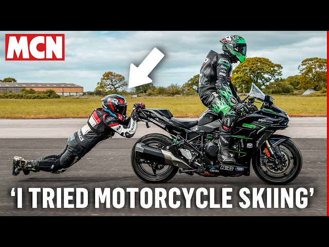 Supercharged skiing! Jumping from the back of a Kawasaki Ninja H2SX in titanium shoes | MCN Special