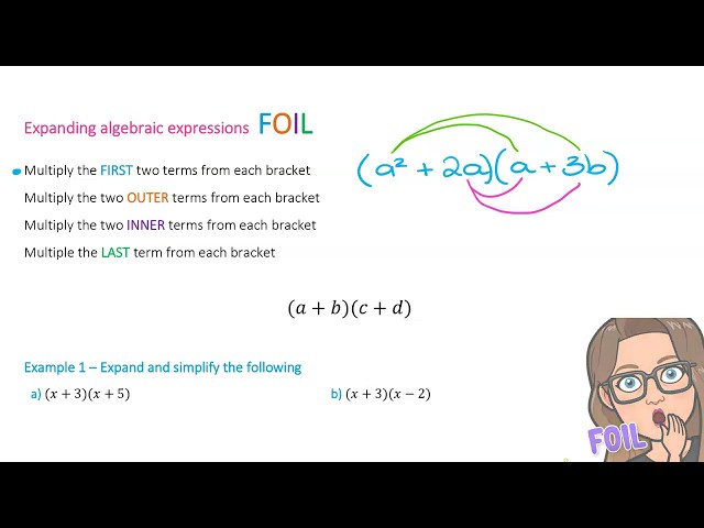 8 Maths | Algebra - Expanding double brackets using FOIL