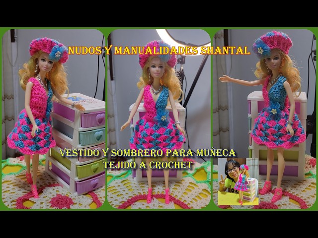 Very Cute Short Dress and Beret for Doll Step-by-Step Crochet Tutorial