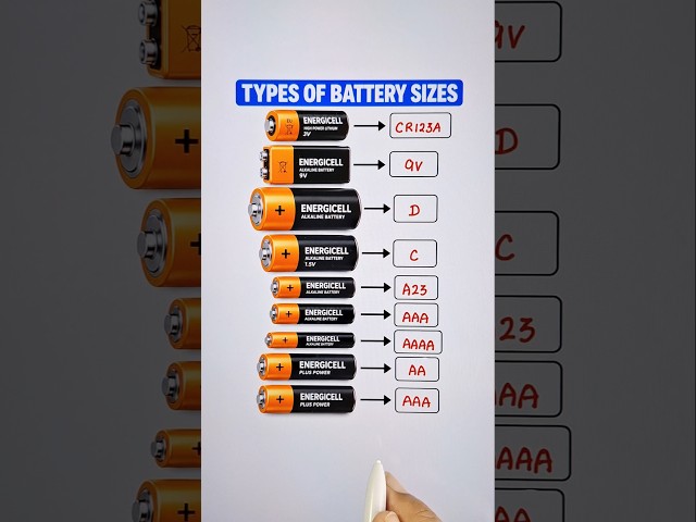 Types of Battery Size 🔥 #battery #education #shorts