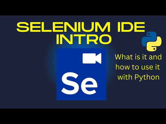 Selenium IDE Intro