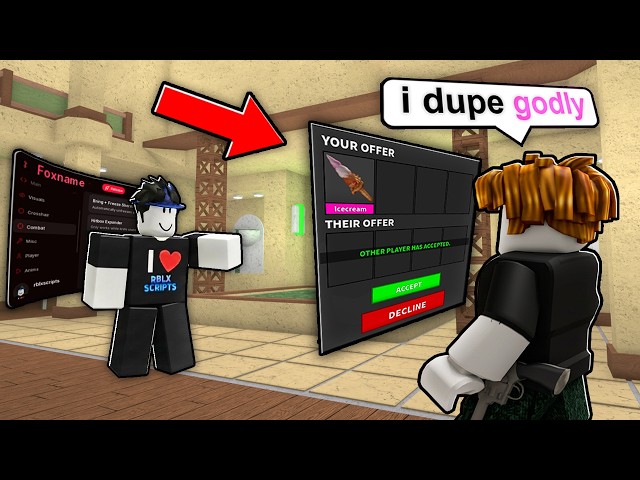 Trolling SCAMMER with HACKS in Murder Mystery 2 Script!