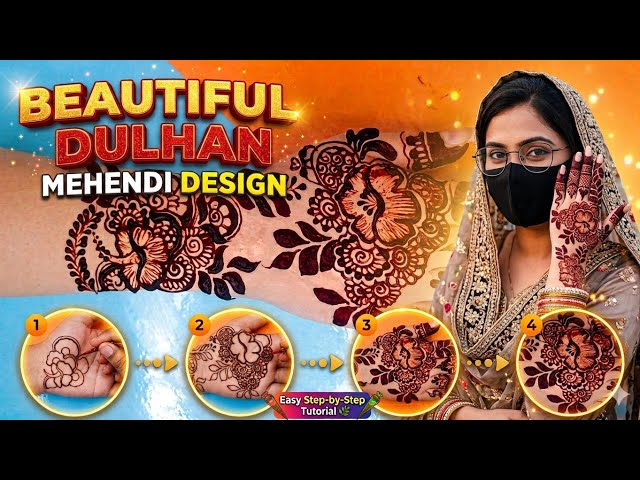 Most Beautiful Floral Henna Doha bola leaf mehndi Design For Back Hand|Easy Floral Henna mehndi2026
