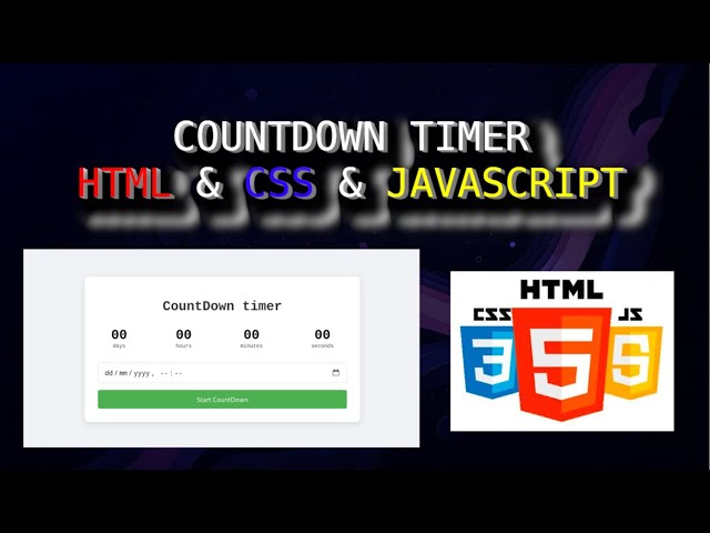 simple project with HTML CSS and JAVASCRIPT for Beginners. CountDown Application