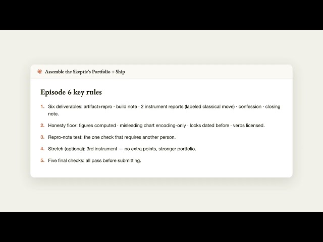 Assemble the Skeptic's Portfolio + Ship