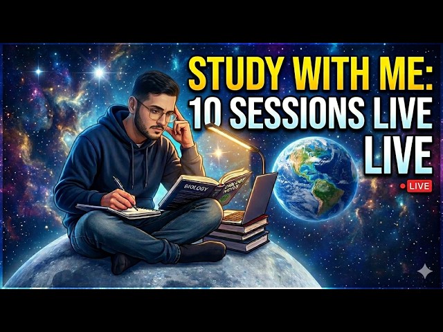 |🔴LIVE|📚👨🏻‍⚕️STUDY WITH ME | ⏲️ POMODORO TIMER 60/10 |10 SESSIONS  |