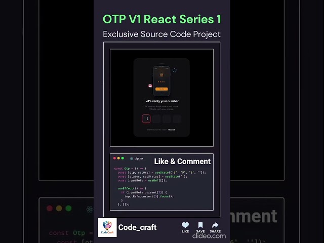 OTP Verification UI in React.js 🔐 | React Series #1 | Source Code Project