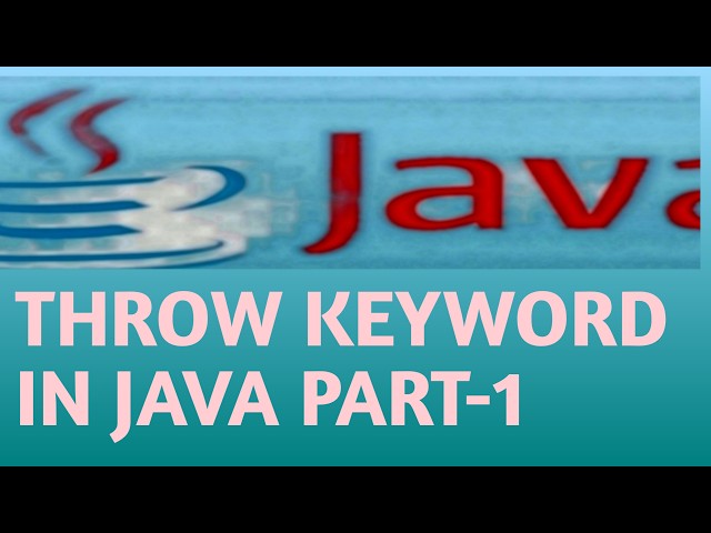 THROW KEYWORD IN JAVA PART 1 in Hindi Lecture 103