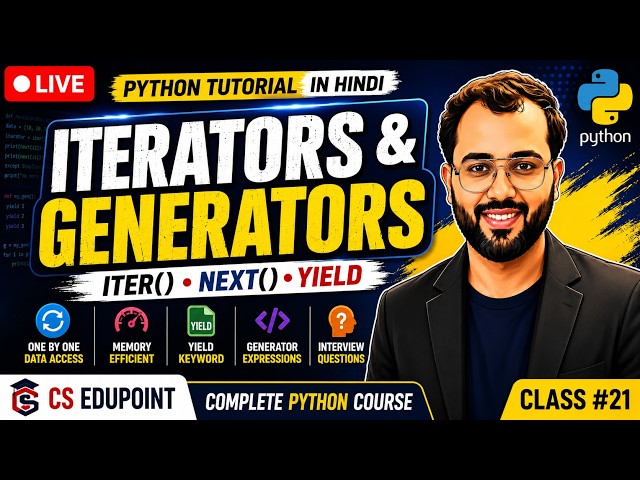 Iterators & Generators in Python Explained | iter(), next(), yield & Generators | Python Tutorial