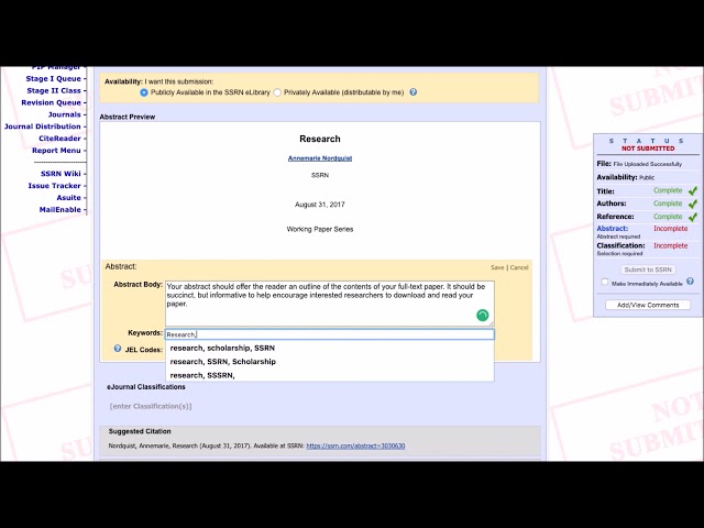 How To Submit A Paper To SSRN