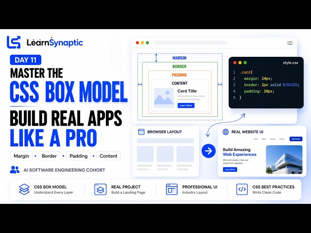 Day 11 | MASTER CSS BOX MODEL | Margin, Border, Padding, Border Radius