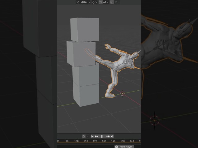 how to make a Character kick objects in blender #blender #3danimation #tutorial #shorts