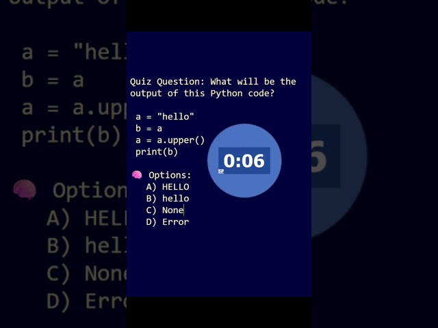Most Miss This Simple Python String Question! 😮 | Python Quiz #Shorts #coding #education #python
