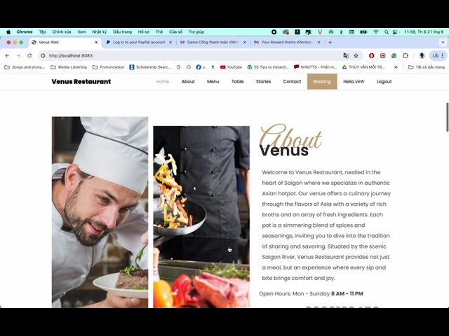 FPT APTECH - Venus Restaurant - Demo Web-App (Spring Java - Flutter)