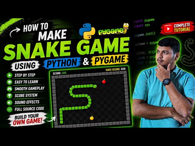 How to Make Snake Game Using Python & Pygame | Step-by-Step Tutorial With Rakib Hasan --252001021