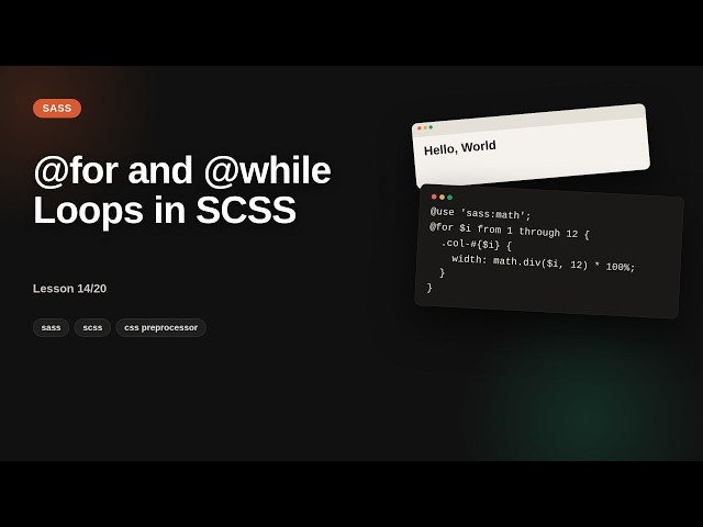 Sass - Web development basic Series: @for and @while Loops in SCSS