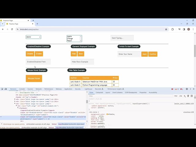 Java Code - Enable Disable Button with Example in Selenium | Enable Disable check in Selenium