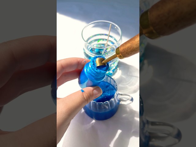 Coral Ocean Water Candle Making 🪸💙✨ #candle #candlemaking #watercandle #candles #asmr