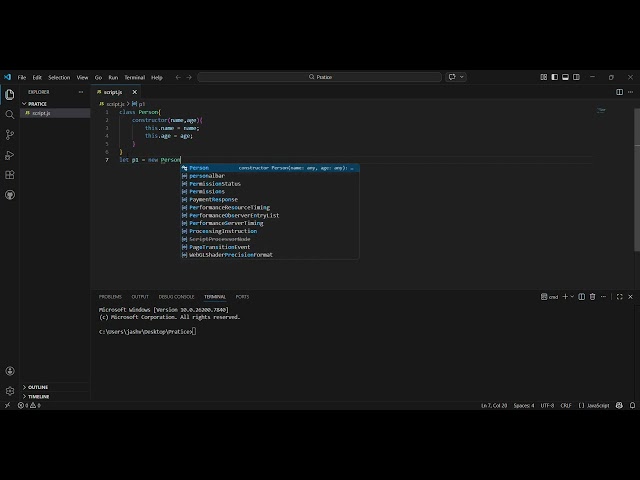 Class in JavaScript 