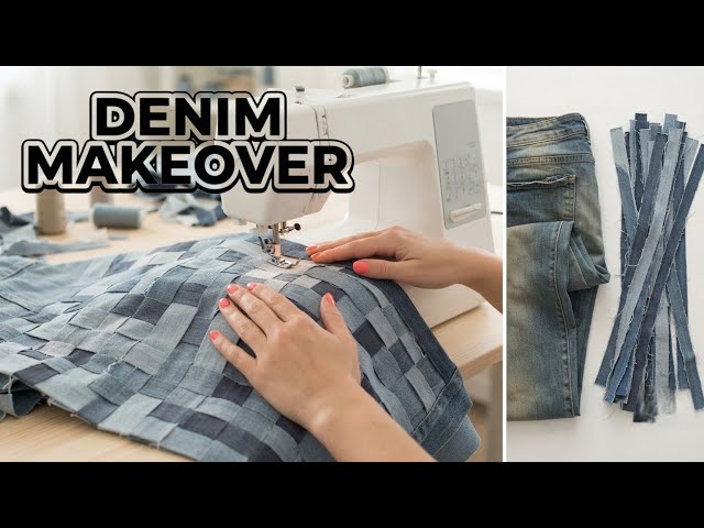 "YOU WON'T BELIEVE WHAT I MADE FROM OLD JEANS!"👖♻️(NOT A BAG)