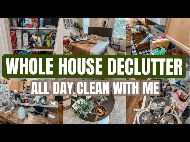 REALISTIC CLEAN WITH ME | MASSIVE WHOLE HOUSE DECLUTTER + ORGANIZING & ALL DAY CLEANING