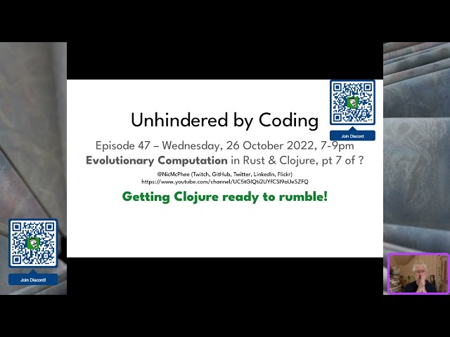 Finishing the simple GA in Clojure! Episode 47 of Unhindered by Coding