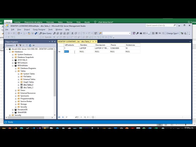 3 formas de insertar registros en una tabla de SQL Server