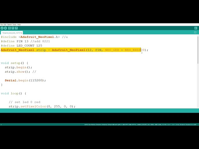 Neopixel basic program