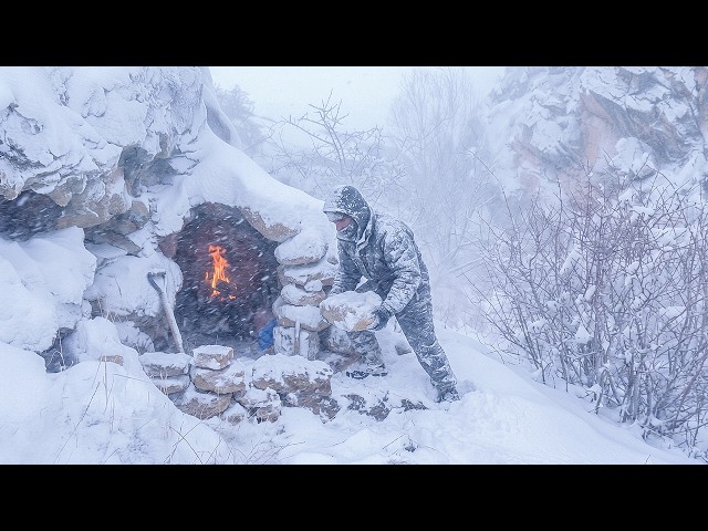 A Hidden Stone House Saved Me from SNOWSTORM | The Most Intense Blizzard Ever