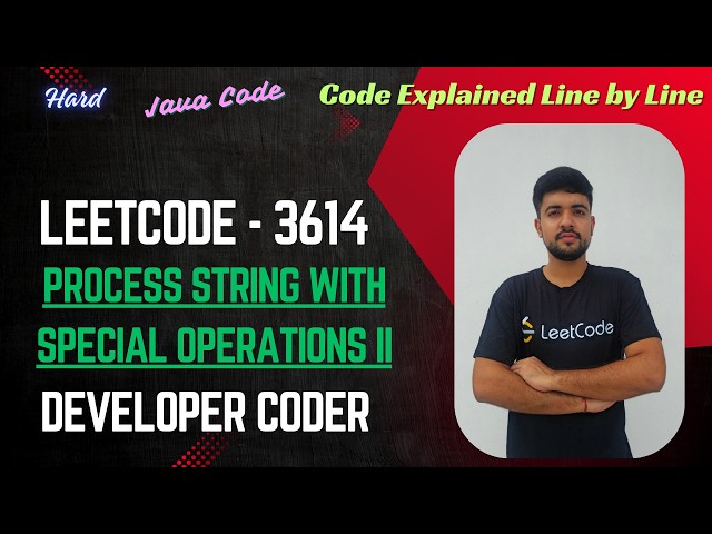 Process String with Special Operations II | LeetCode 3614 | Java Code | Developer Coder