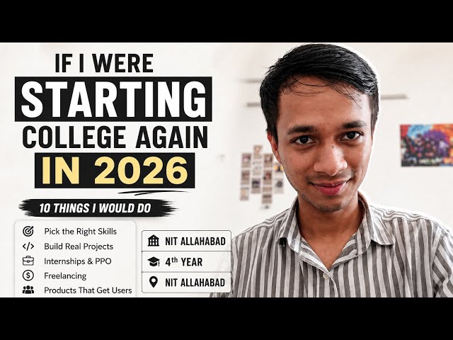 🔥 If I Were Starting College Again in 2026, I Would Do These 10 Things | NIT Allahabad