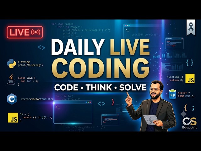 🔴 Daily Live Coding | Python Coding Questions & Problem Solving | CS Edupoint