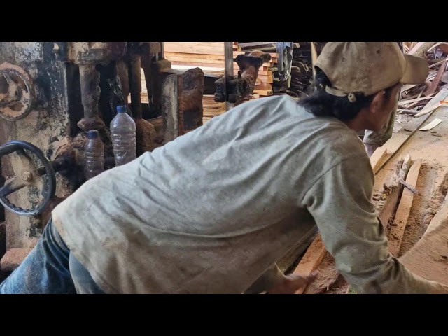Impressive Wood Processing: Inside a Sawmill Producing Long Beams